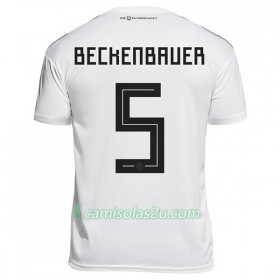 Camisolas de Futebol Alemanha Beckenbauer 5 Equipamento Principal Copa do Mundo 2018 Manga Curta